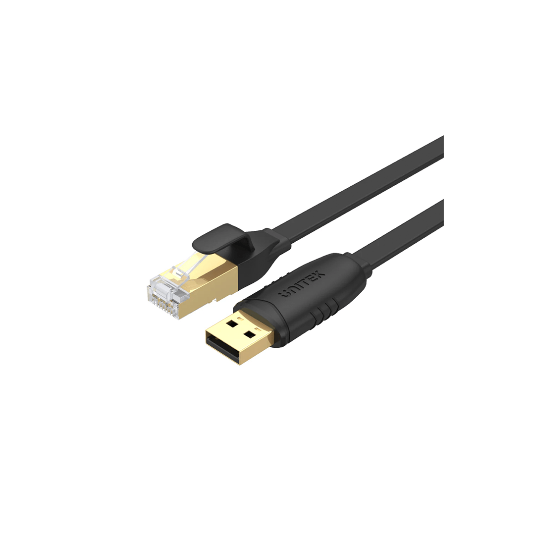 Unitek USB 2.0 to RJ45 Console Rollover Flat Cable in Qatar Unitek USB 2.0 to RJ45 Console Rollover Flat Cable in Qatar